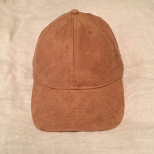 Faux Suede Tan Baseball Cap Hat OS